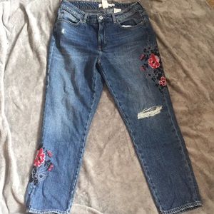 H&M Flower Embroider Jeans